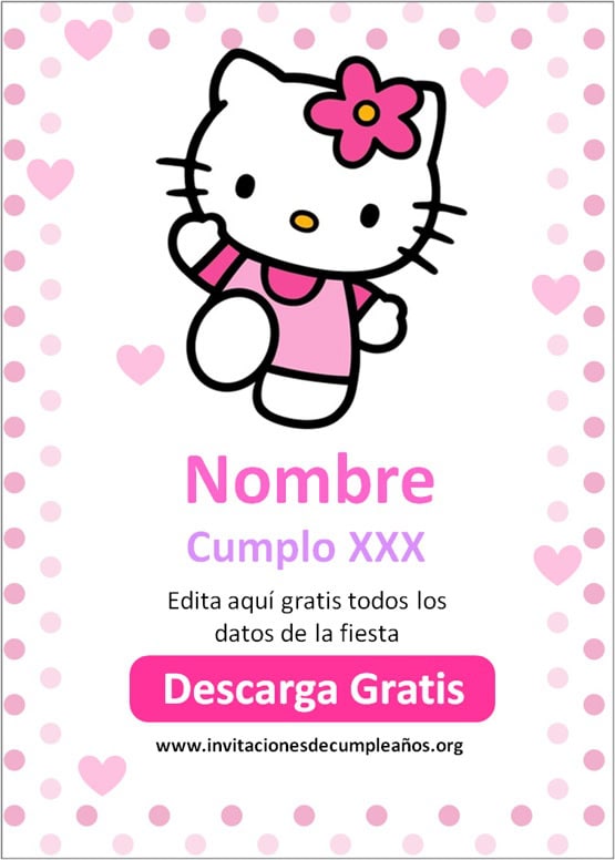 invitaciones para fiesta de cumpleaños de hello kitty para imprimir gratis